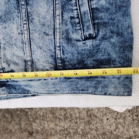 Vintage 80s Company One acid washed Denim hoodie Jacket XL-L - Picture 9 of 14